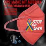 YouDesign Maske Rot FFP2 Maske "Stop The War" 8 Farben