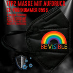YouDesign Maske Schwarz FFP2 Maske "Be Visible" 3 Farben