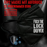 YouDesign Maske Schwarz FFP2 Maske "Fuck The Lockdown" 3 Farben