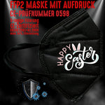 YouDesign Maske Schwarz FFP2 Maske "Happy Easter" 8 Farben