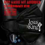 YouDesign Maske Schwarz FFP2 Maske "Jesus Is King" 3 Farben
