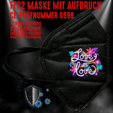 YouDesign Maske Schwarz FFP2 Maske "Love Is Love" 3 Farben