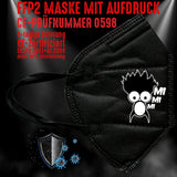 YouDesign Maske Schwarz FFP2 Maske "MiMiMi" 8 Farben