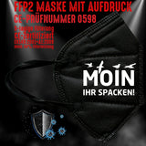 YouDesign Maske Schwarz FFP2 Maske "Moin" 8 Farben