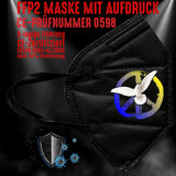 YouDesign Maske Schwarz FFP2 Maske "Peace for Ukraine" 8 Farben