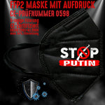 YouDesign Maske Schwarz FFP2 Maske "Stop Putin" 8 Farben