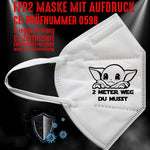YouDesign Maske Weiß FFP2 Maske "2 Meter" 3 Farben