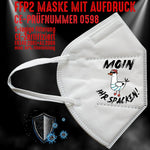 YouDesign Maske Weiß FFP2 Maske "Captain Moin" 8 Farben
