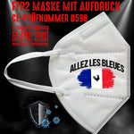 YouDesign Maske Weiß FFP2 Maske "Frankreich France" 4 Farben