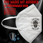 YouDesign Maske Weiß FFP2 Maske "Live To Ride" 3 Farben
