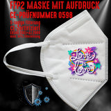 YouDesign Maske Weiß FFP2 Maske "Love Is Love" 3 Farben