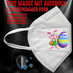 YouDesign Maske Weiß FFP2 Maske "Malender Hase" 8 Farben