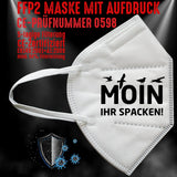 YouDesign Maske Weiß FFP2 Maske "Moin" 8 Farben