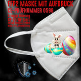 YouDesign Maske Weiß FFP2 Maske "Osterhase" 8 Farben