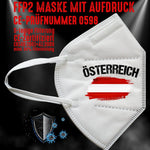 YouDesign Maske Weiß FFP2 Maske "Österreich Austria" 4 Farben