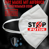 YouDesign Maske Weiß FFP2 Maske "Stop Putin" 8 Farben