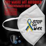 YouDesign Maske Weiß FFP2 Maske "Stop The War" 8 Farben