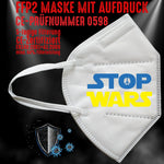 YouDesign Maske Weiß FFP2 Maske "Stop Wars" 8 Farben