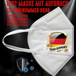 YouDesign Maske Weiß FFP2 Maske "Team Germany" 4 Farben