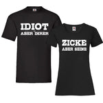 YouDesign T-Shirt Couple Shirt "Idiot Und Zicke"