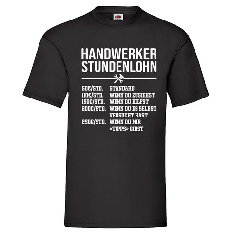 YouDesign T-Shirt S Men T-Shirt "Handwerker Stundenlohn"