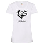 YouDesign T-Shirt XS / Weiß Woman T-Shirt "I Love Animals" 3 Farben