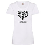 YouDesign T-Shirt XS / Weiß Woman T-Shirt "I Love Animals" 3 Farben