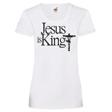 YouDesign T-Shirt XS / Weiß Woman T-Shirt "Jesus Is King" 2 Farben